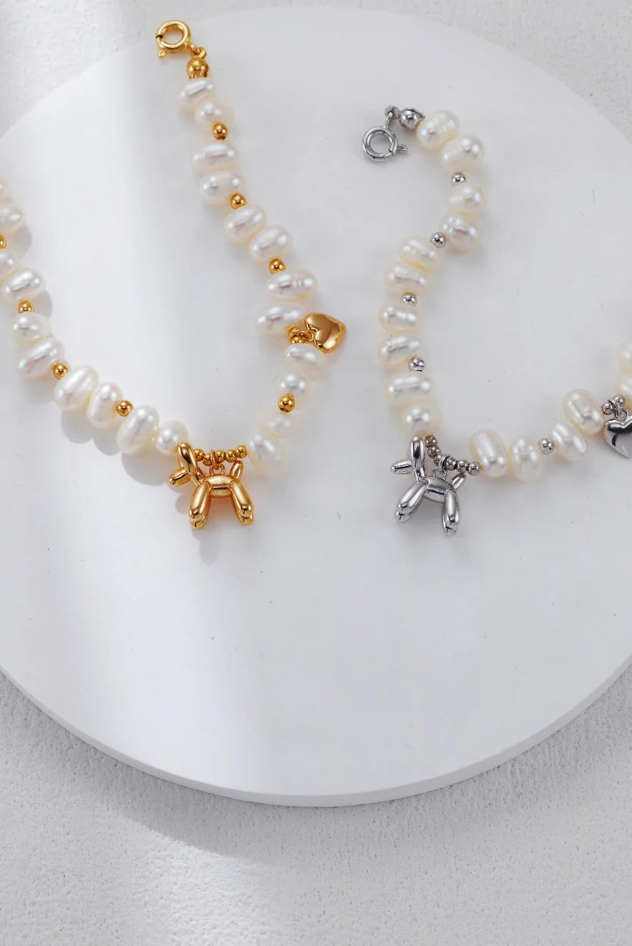 Balloon Dog Pearl Bracelet