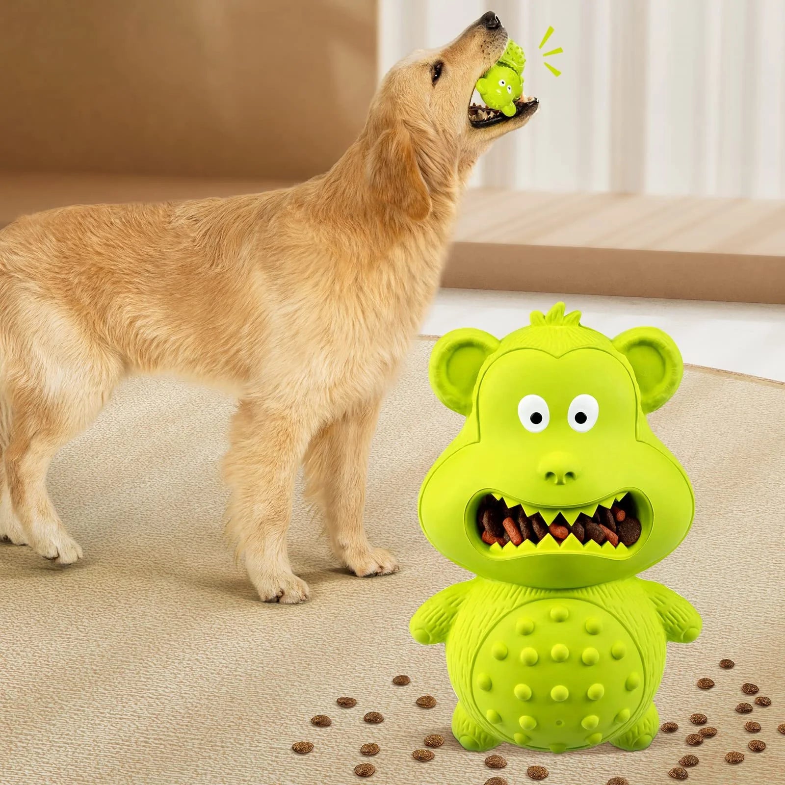 Dog Teething Toy Green, Orange 2-Pack