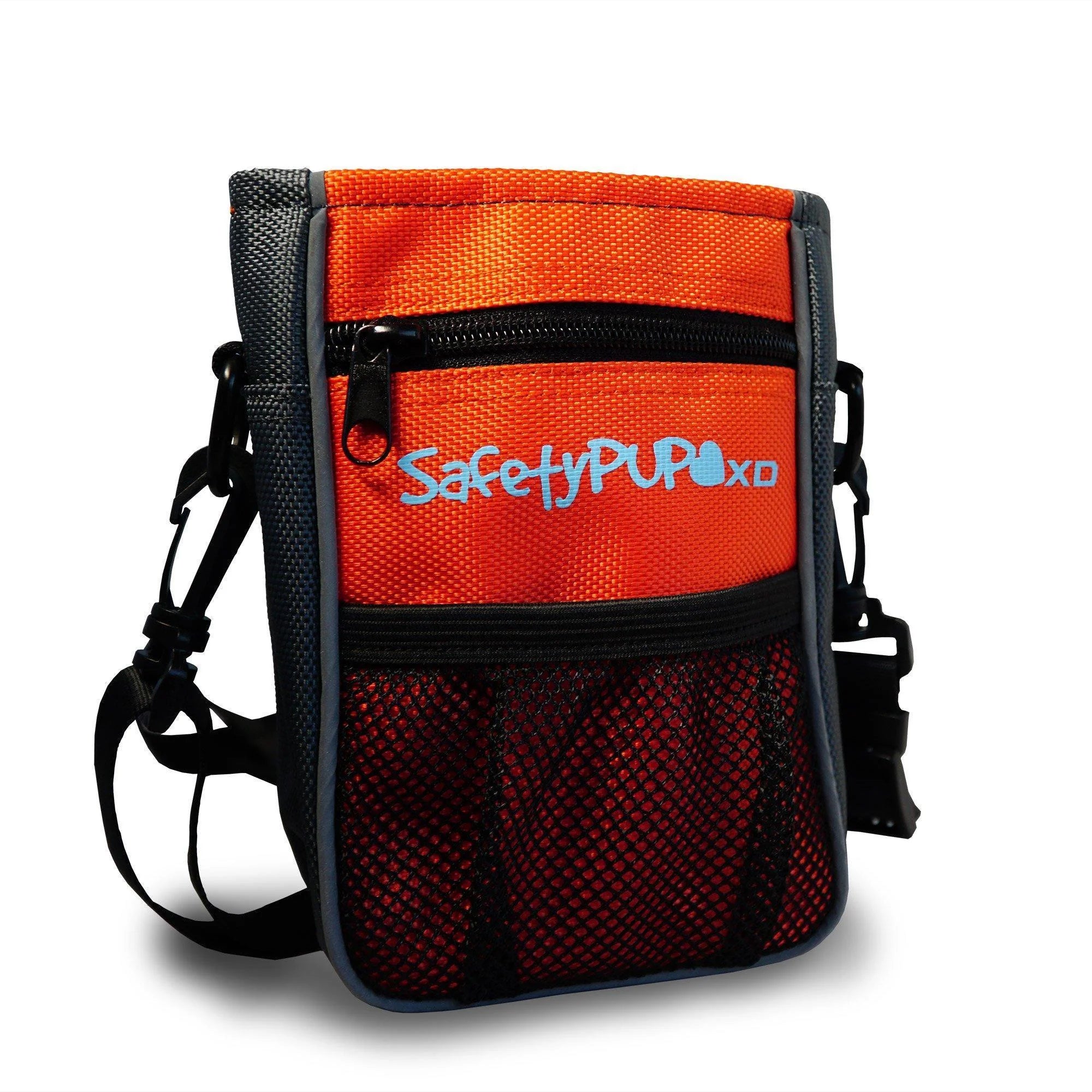 Dog Treat Pouch Orange Belt Clip or Shoulder Carry Dog Treat Training Bag