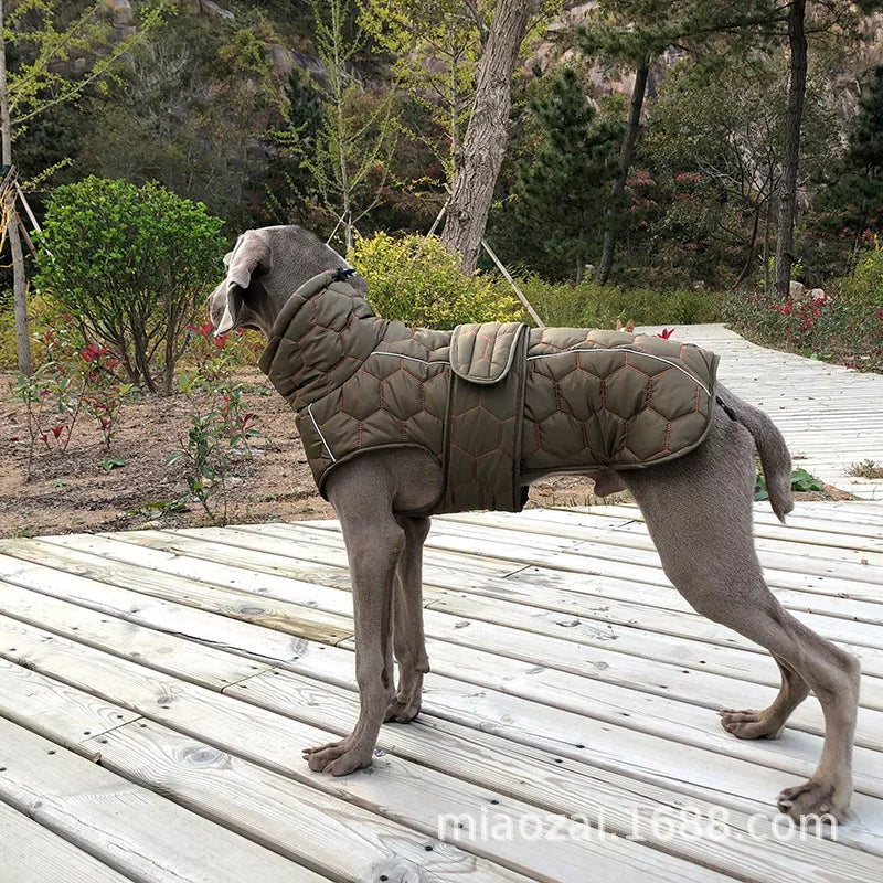 Dog Winter Coat Dog Cold Weather Coats Windproof Reflective Turtleneck Dog Vest with Harness Thick Fleece Lining Dog Jacket